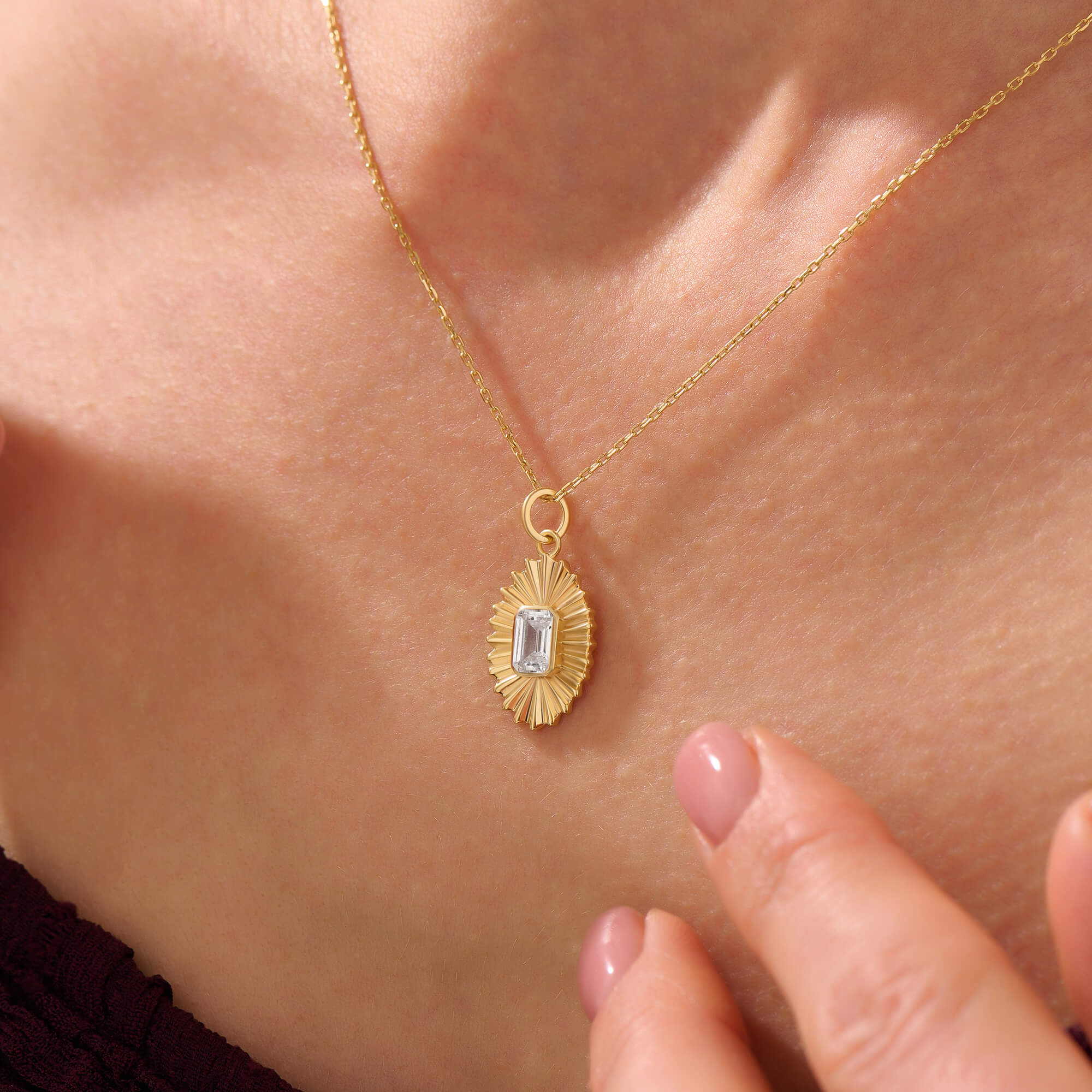 Women's 24K Vermeil Emerald-Cut Sunflower Necklace