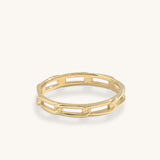 14K Solid Gold Eternity Link Chain Band Ring