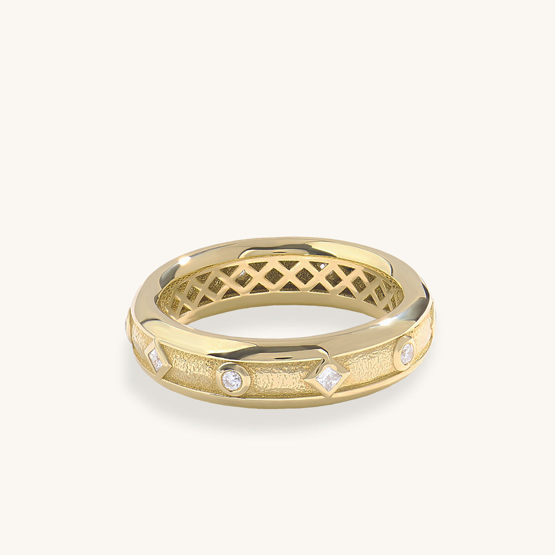 Women's Etruscan Style Band Ring in 14K Gold