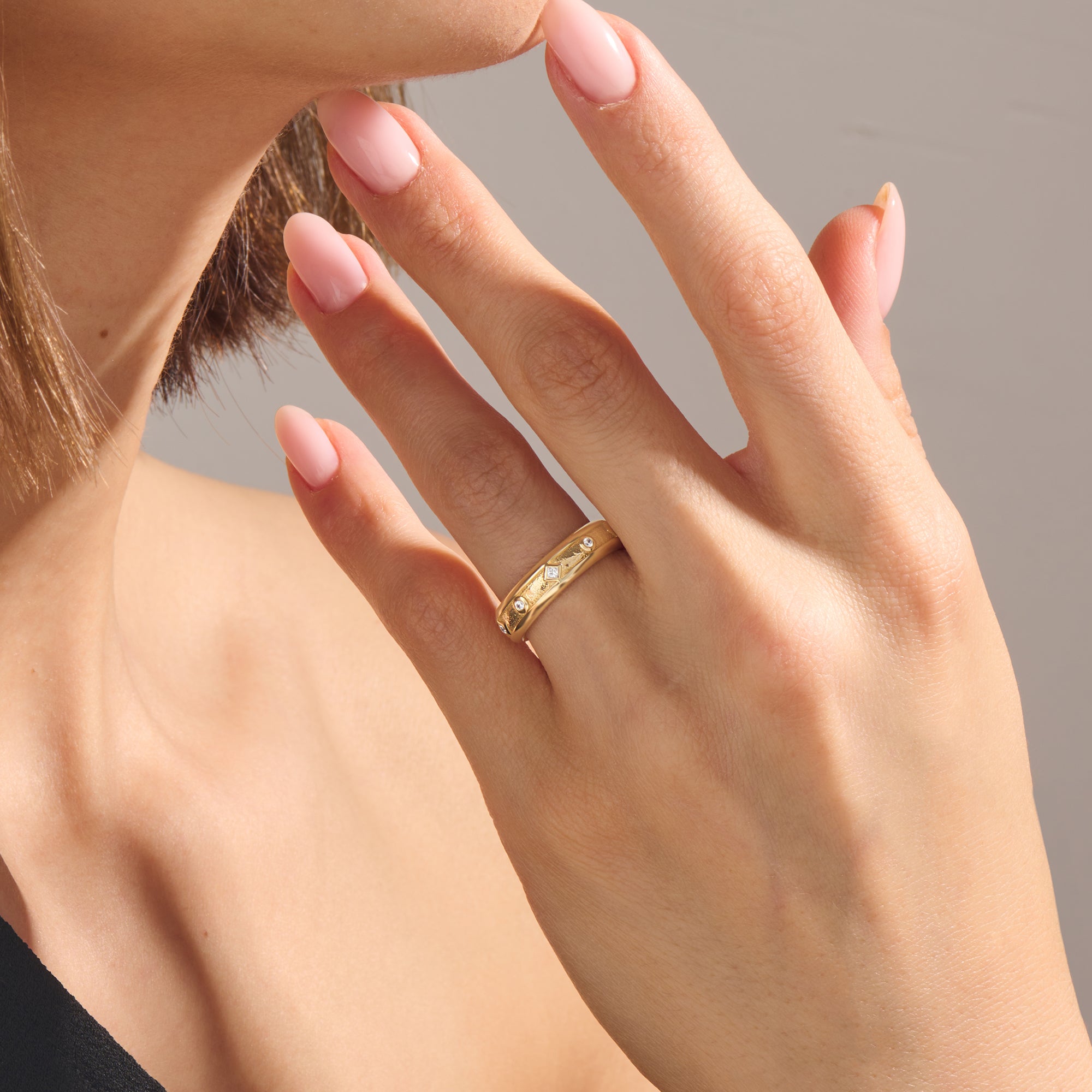 14K Solid Gold Designer Wedding Band