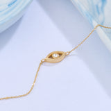 14K Real Gold Evil Eye Bracelet for Women
