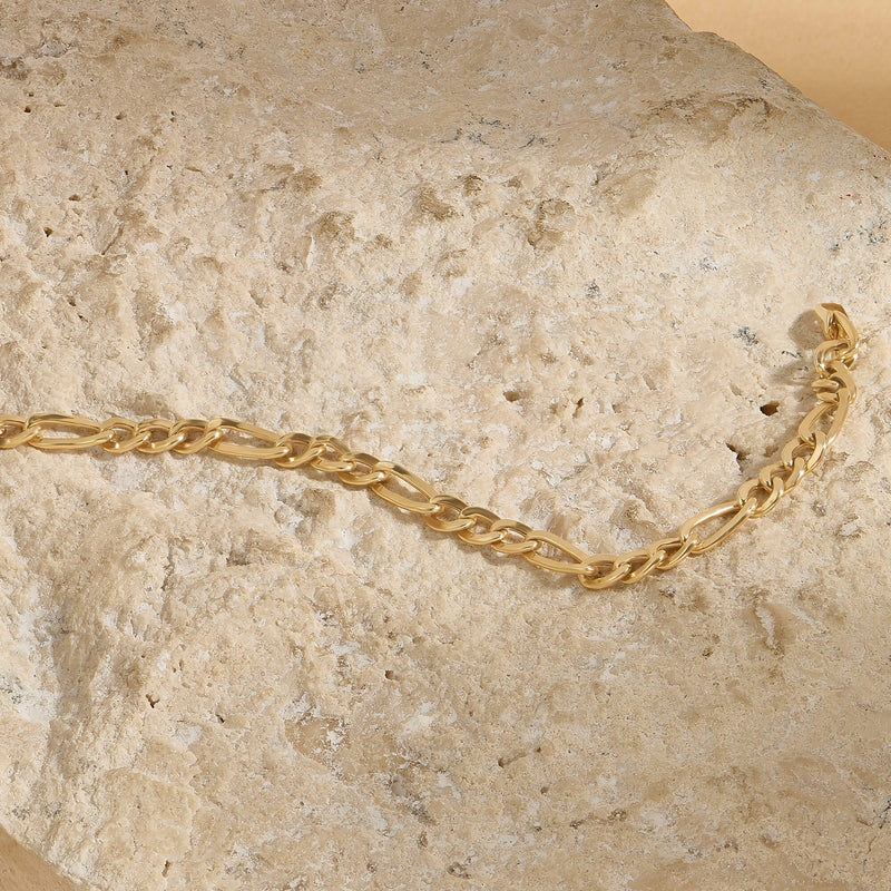 Figaro Chain Bracelet in 14K Gold