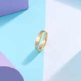 14k Solid Gold 3mm Flat Wedding Band Ring for Women