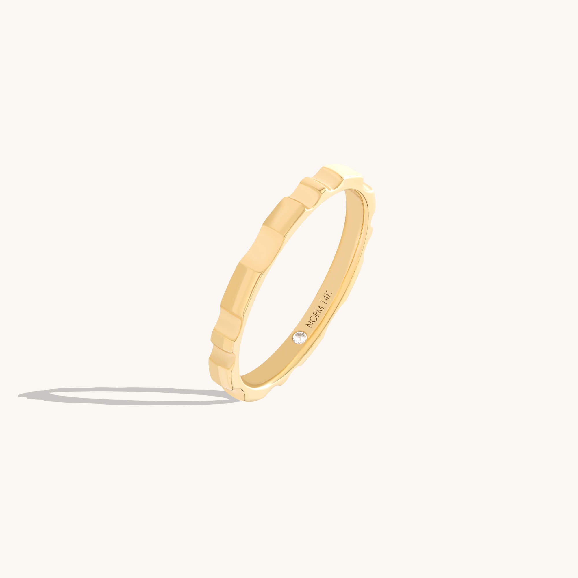 Fluted Band Ring in Solid Yellow Gold
