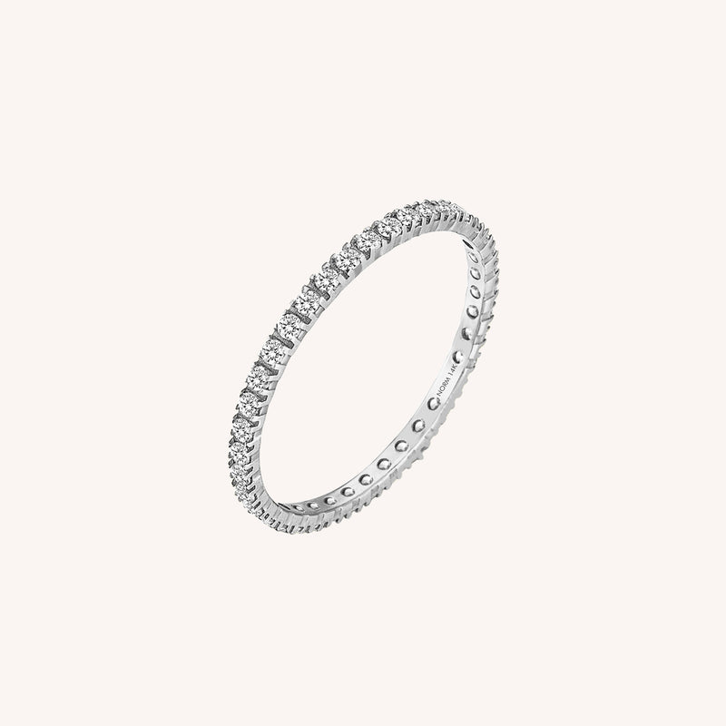 14K White Gold Diamond Eternity Band Ring