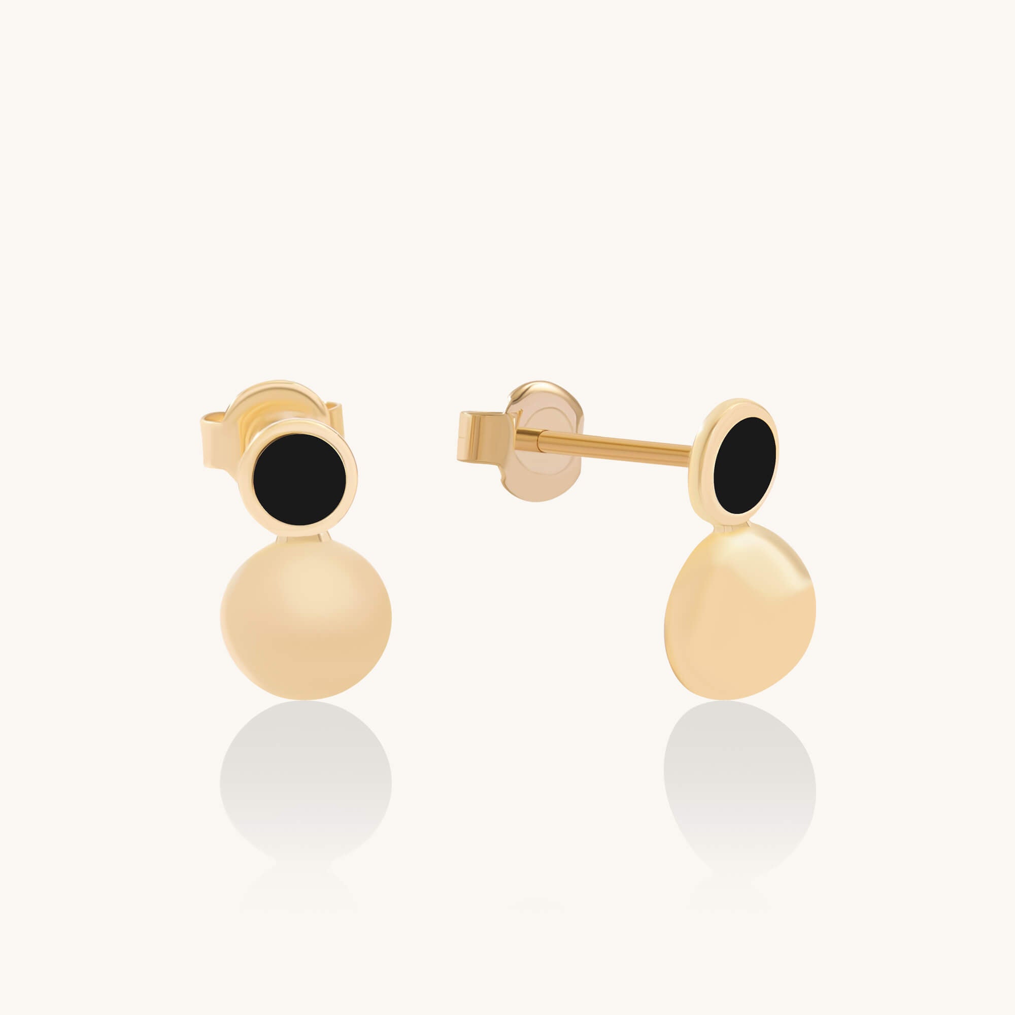 Geometric Sphere Stud Earrings in 24K Gold Vermeil