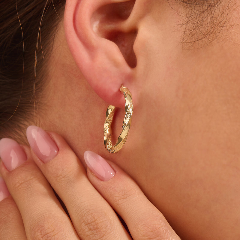 14k Gold Greek Inspired Twist Earrings