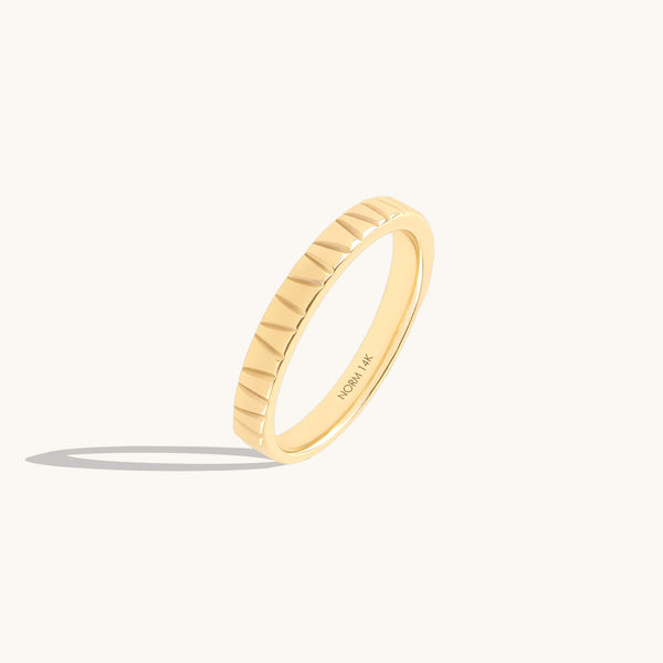 Groove Band Ring in 14K Solid Gold