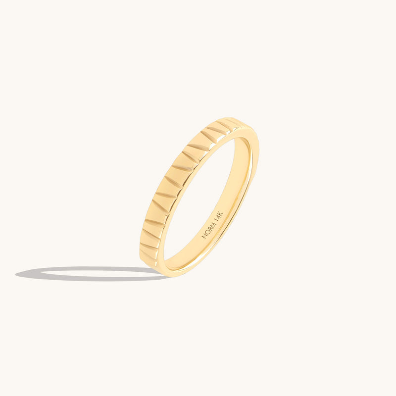 Groove Band Ring in 14K Solid Gold