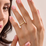 Women's Groove Band Ring in 14K Real Gold