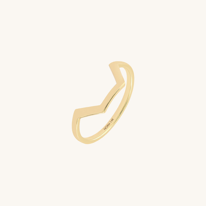 14K Solid Gold Geometric Stackable Ring