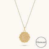 Hexagon Diamond Sky Necklace in Solid Gold