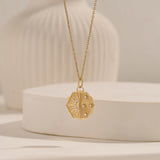 Hexagon Diamond Sky Necklace in Real Yellow Gold