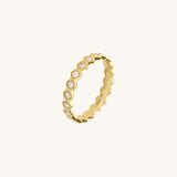 14K Real Gold Geometric Stacking Ring