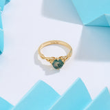 Hexagon Cut 1.22ct Moss Agate Celtic Engagement Ring in 14k Real Gold