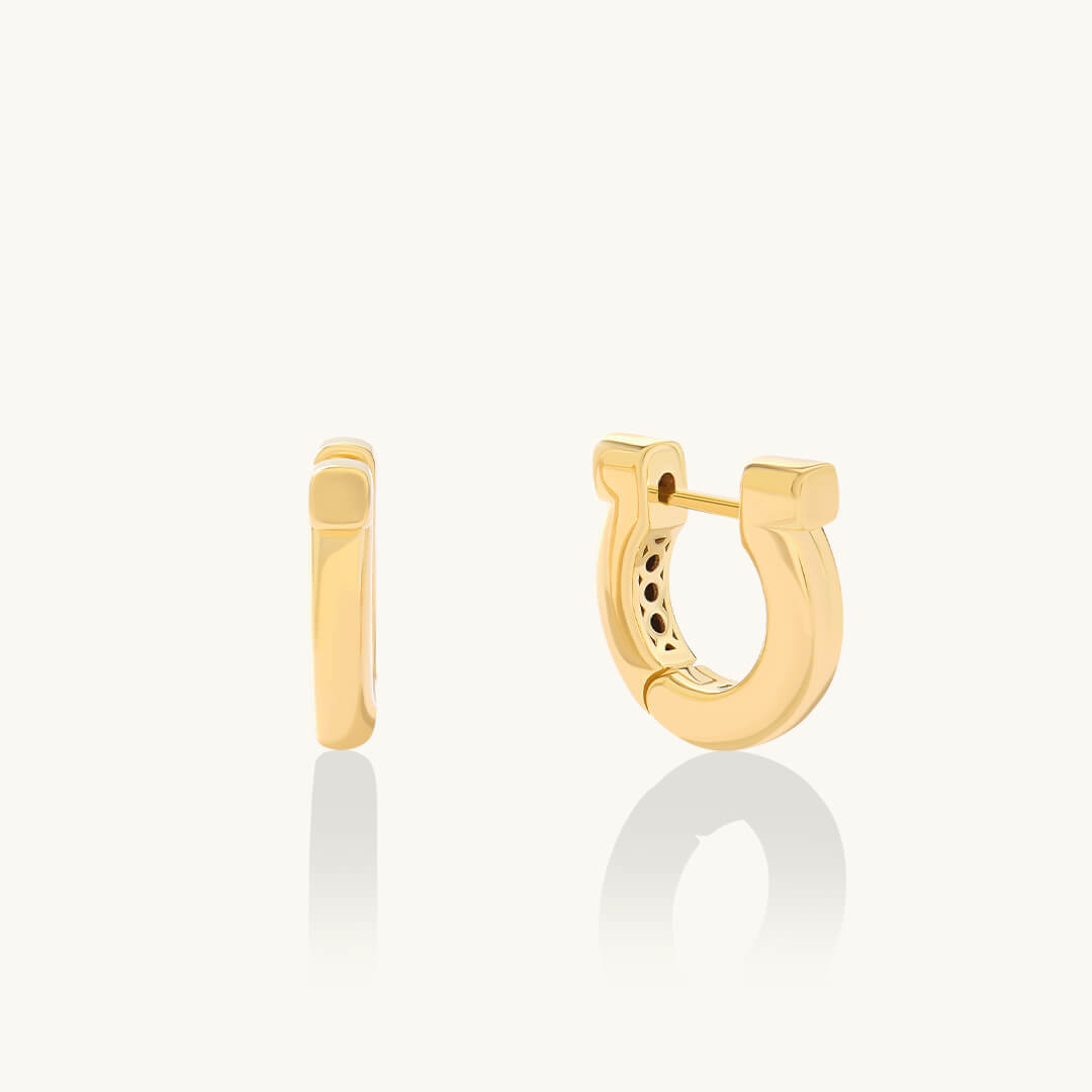 24K Gold Vermeil Horseshoe Hoop Earrings
