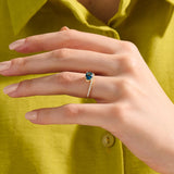 Oval-Cut Lab-Grown Arctic Green Hover Solitaire Ring in 14k Solid Gold