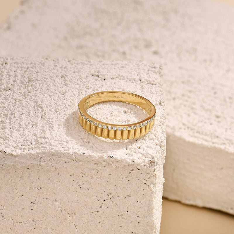 Iconic Diamond Half Eternity Band Ring in 14k Solid Gold