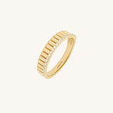 14k Real Gold Diamond Half Eternity Band Ring