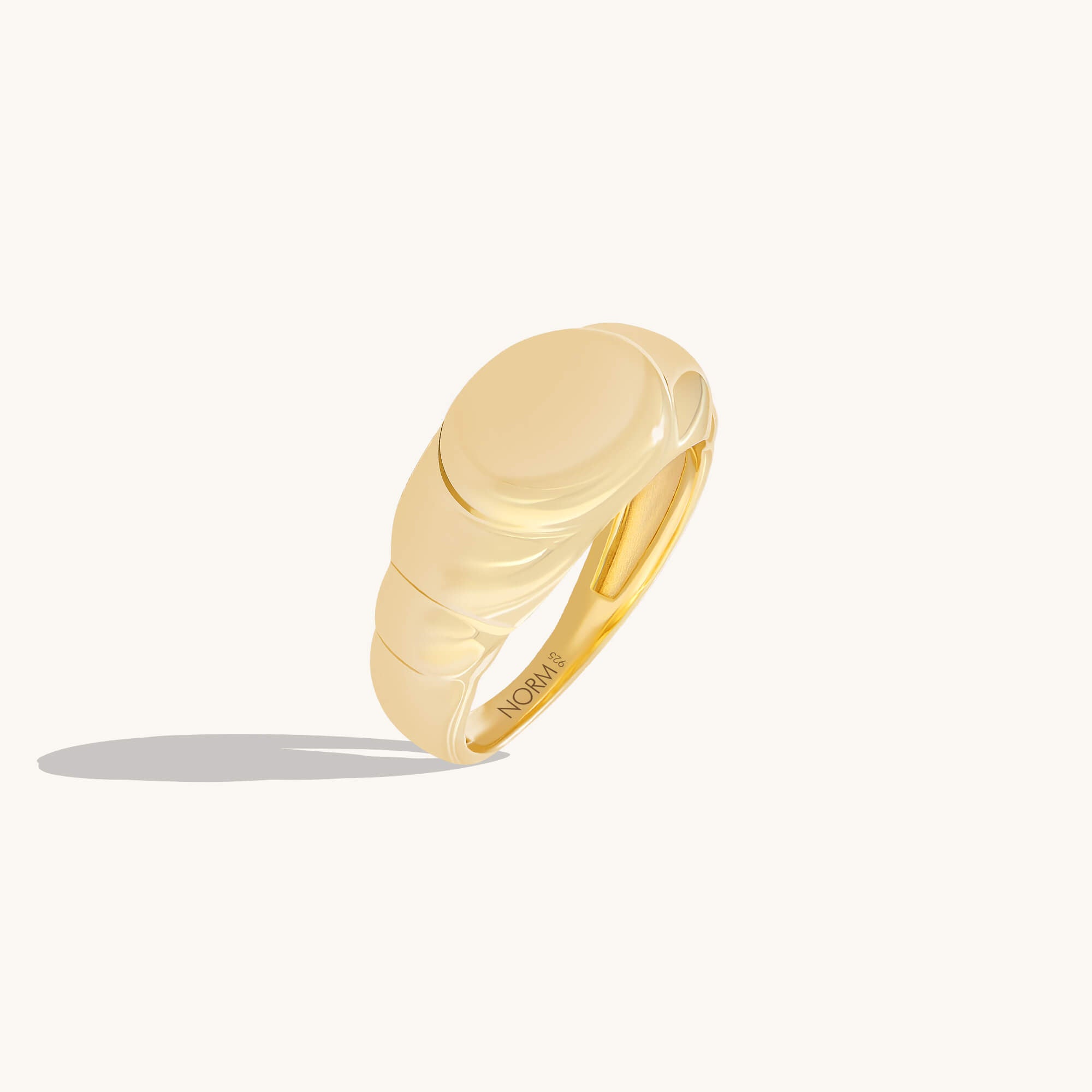 Iconic Oval Signet Ring in 24K Gold Plated Vermeil on 925 Sterling Silver