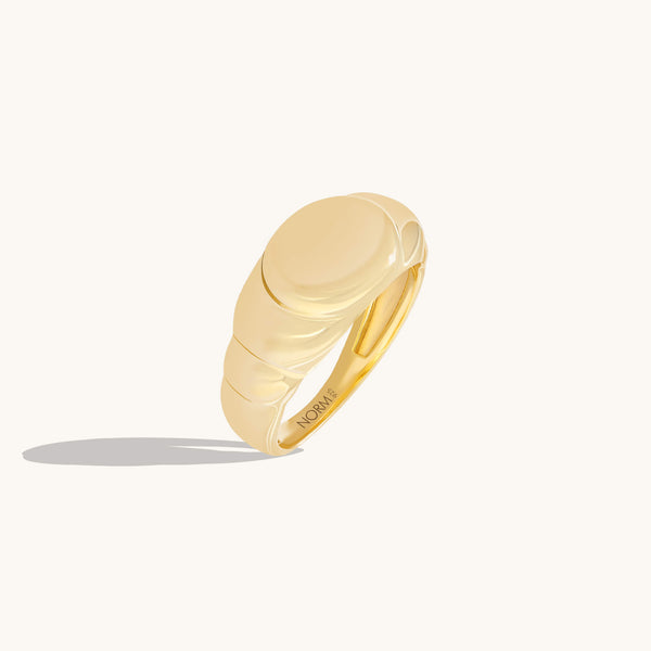 Iconic Oval Signet Ring in 24K Gold Plated Vermeil on 925 Sterling Silver