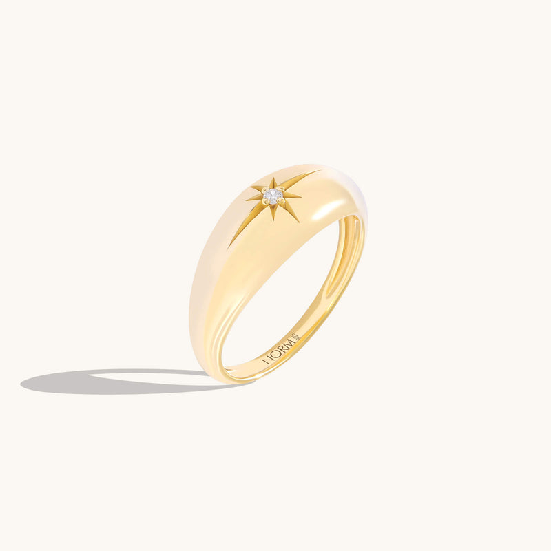 Iconic Star Dome Ring in Gold Vermeil on 925 Sterling Silver