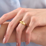 Women's Iconic Star Dome Ring in Gold Vermeil on 925 Solid Silver