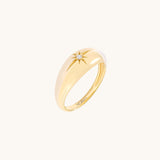 Iconic Star Design Dome Ring in Gold Vermeil on 925 Sterling Silver