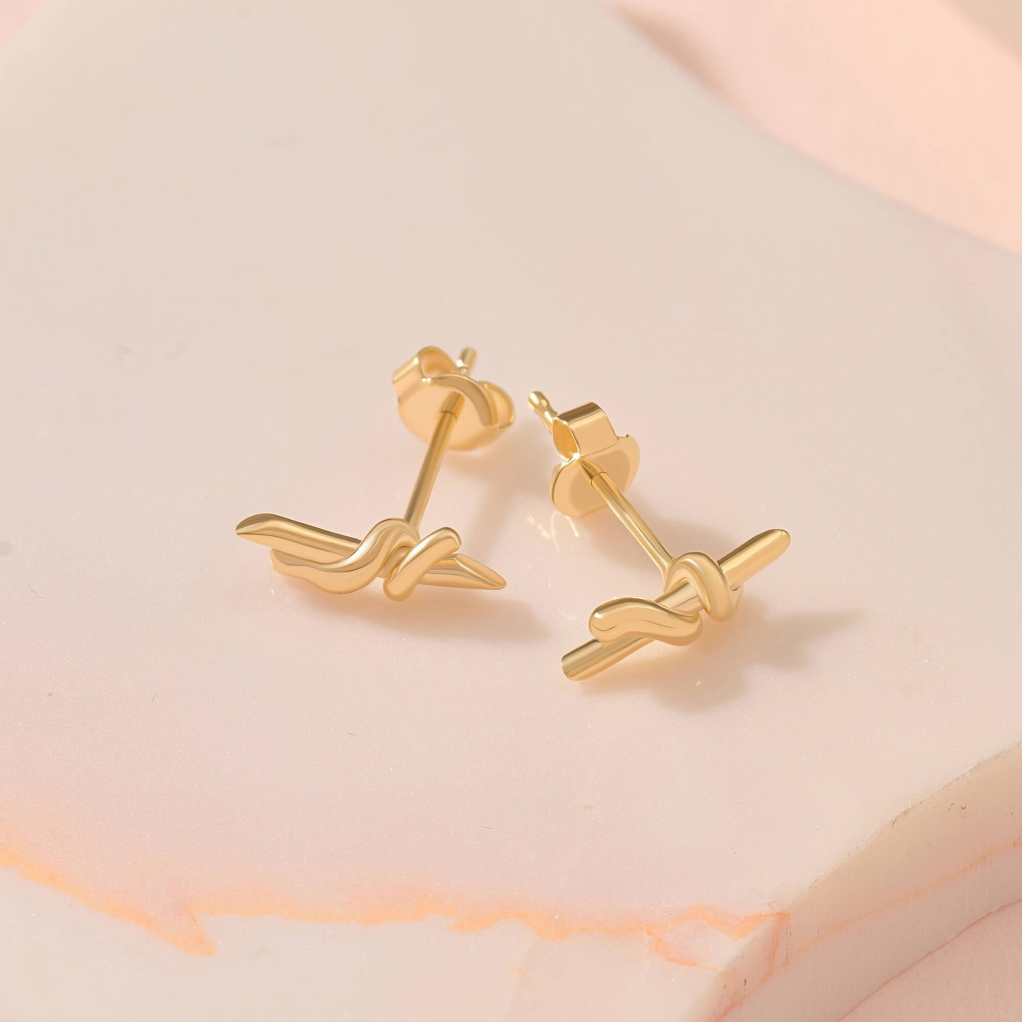 24K Gold Vermeil Knot Bar Studs