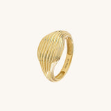 Linear Square Signet Ring in Gold