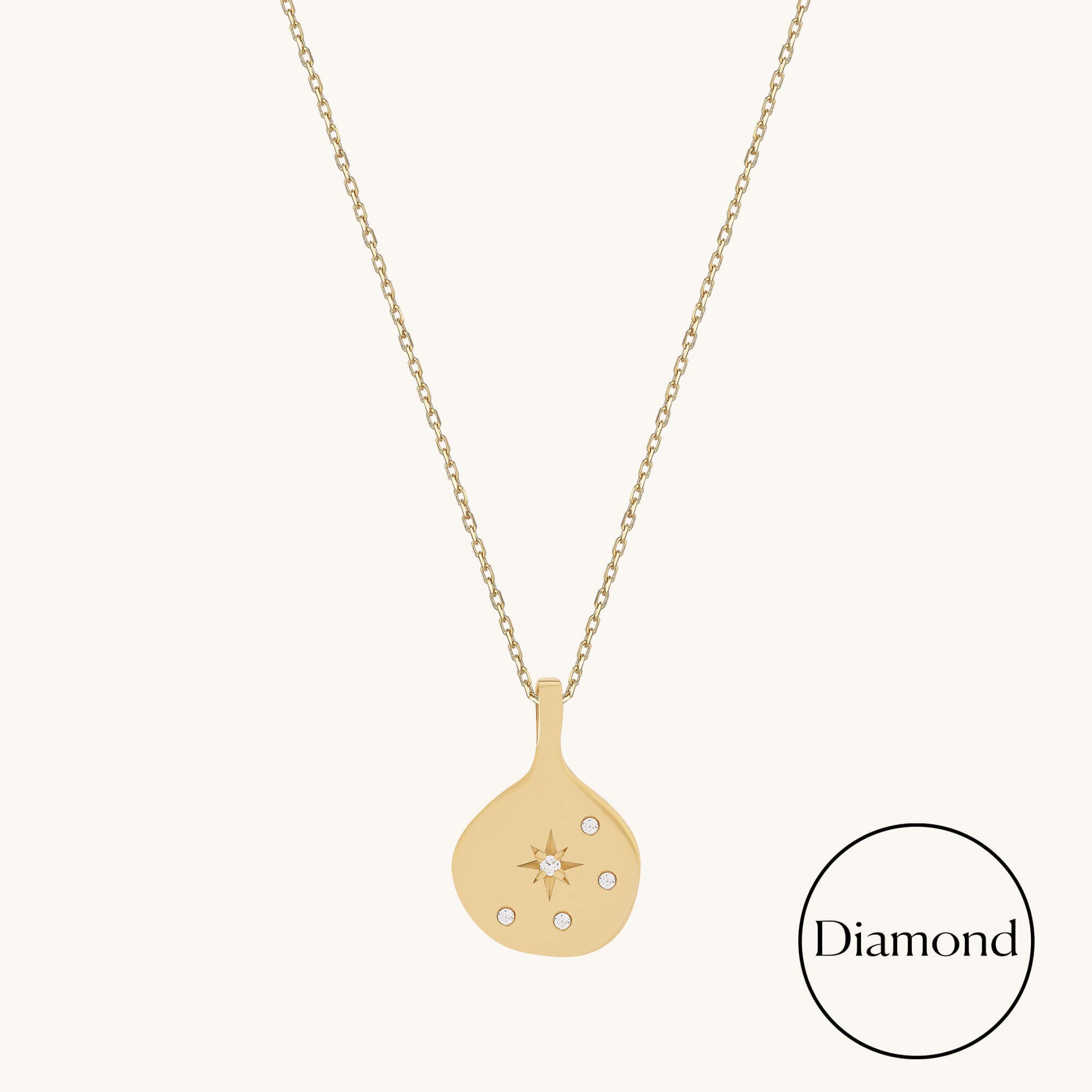 Lab-Grown Diamond Celestial Disc Necklace in Solid Gold