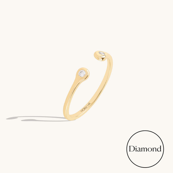 Lab-Grown Diamond Open Ring in Solid Gold