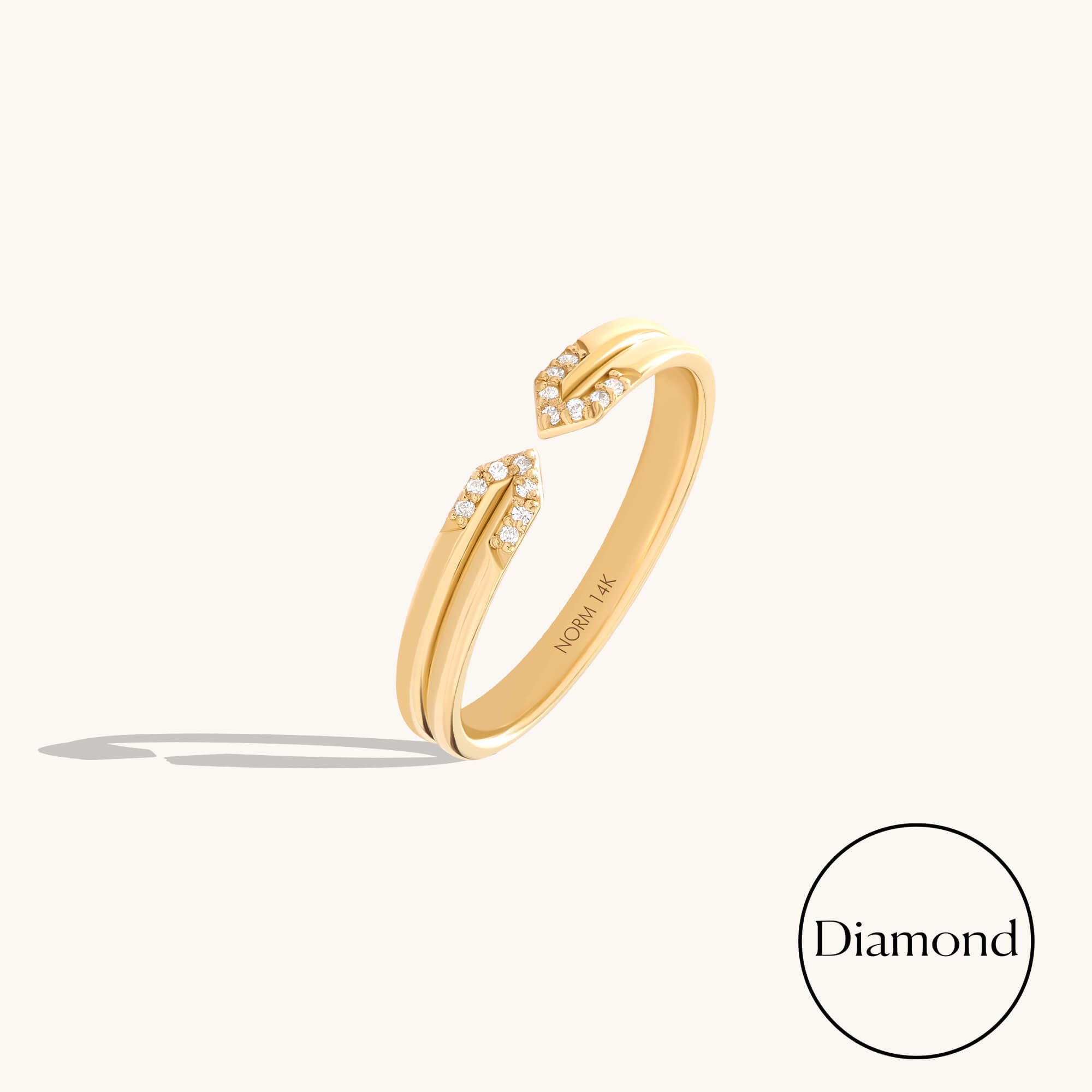 Solid Gold Lab-Grown Diamond Pave Open Claw Ring