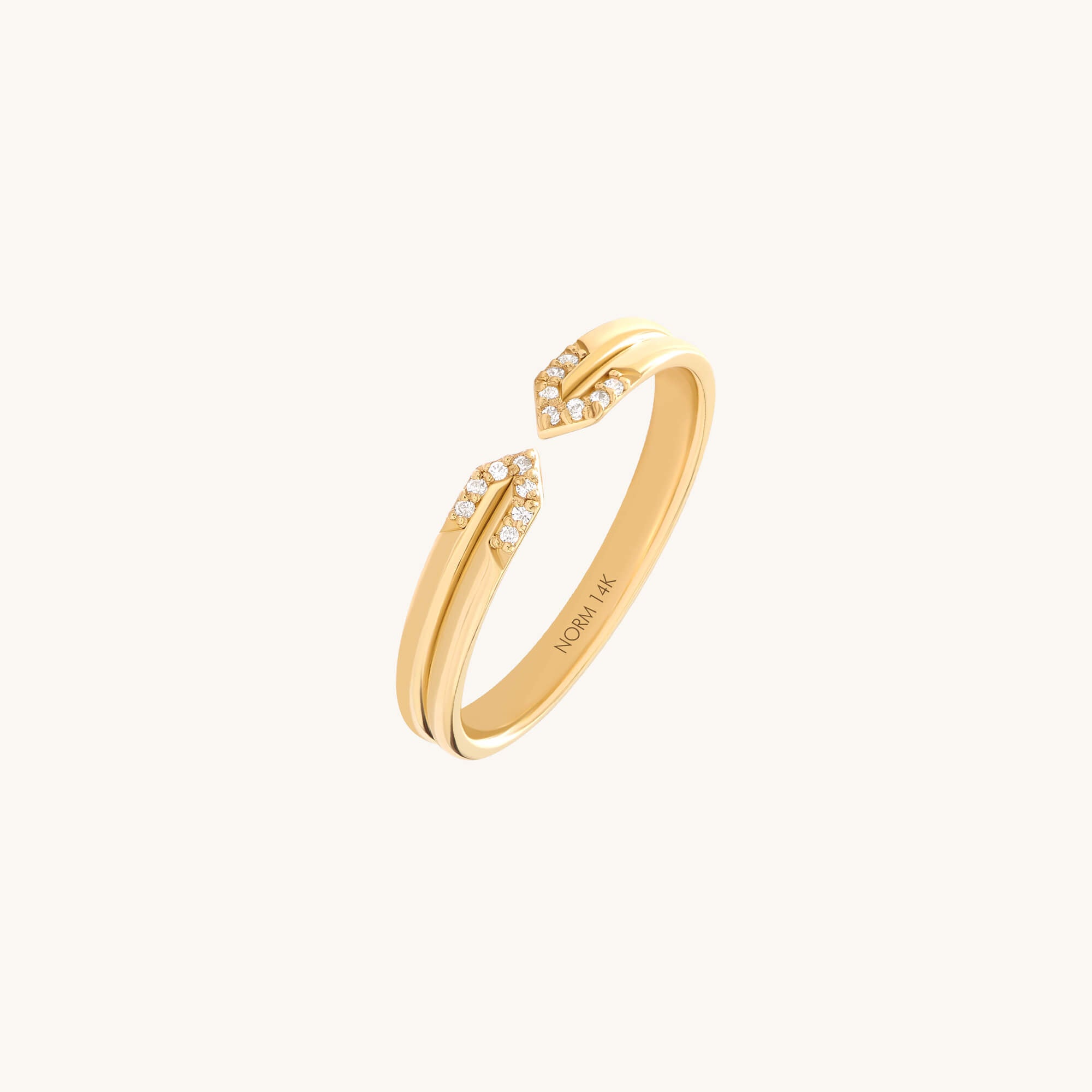 Lab-Grown Diamond Pave Open Claw Ring in Solid Yellow Gold