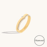 Lab-Grown Diamond Wishbone Band Ring in Solid Gold