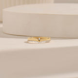 Wishbone Band Ring with Lab-Grown Diamonds in Solid Gold
