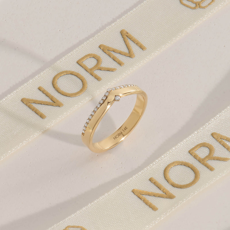 Lab-Grown Diamond Wishbone Ring in Real Gold