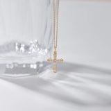 Lab-Grown Diamond Cross Necklace in 14K Solid Gold