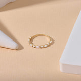 Lab-Grown Diamond Marquise Band Ring in 14K Solid Gold