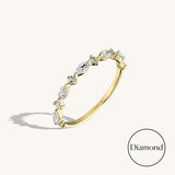 Lab-Grown 0.50ctw Diamond Marquise Band Ring in 14K Gold