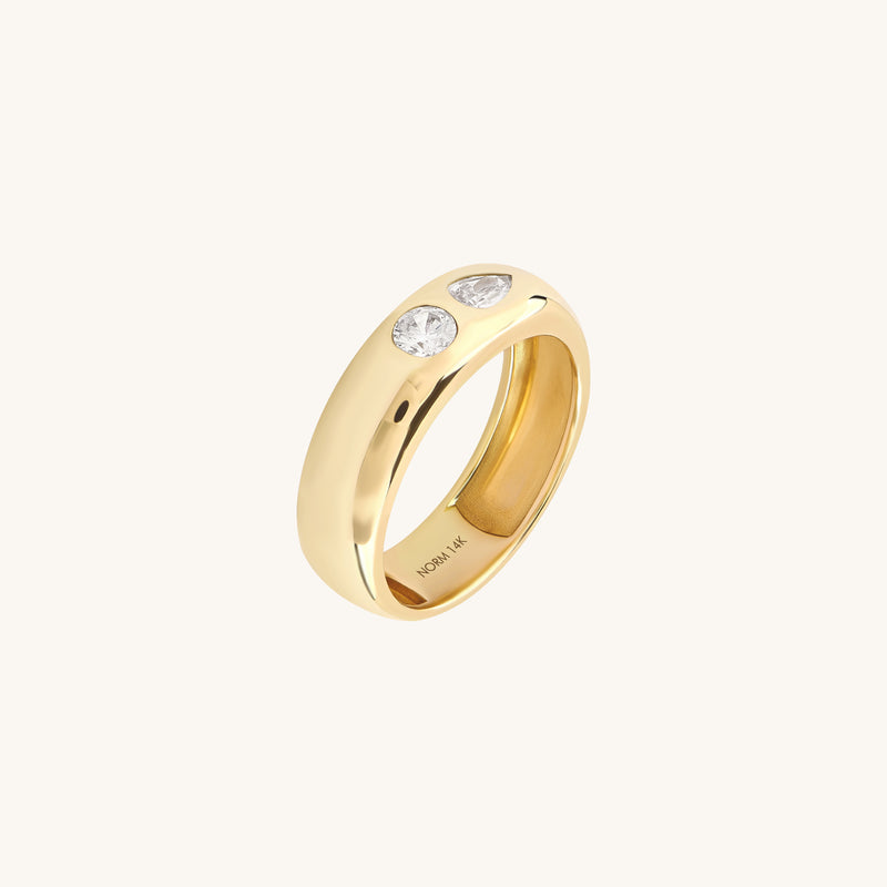 Toi et Moi 0.39ctw Lab-Grown Diamond Band Ring in Solid Gold