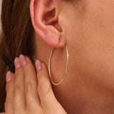 Women's Oversized Hoop Earrings in 14k Real Gold