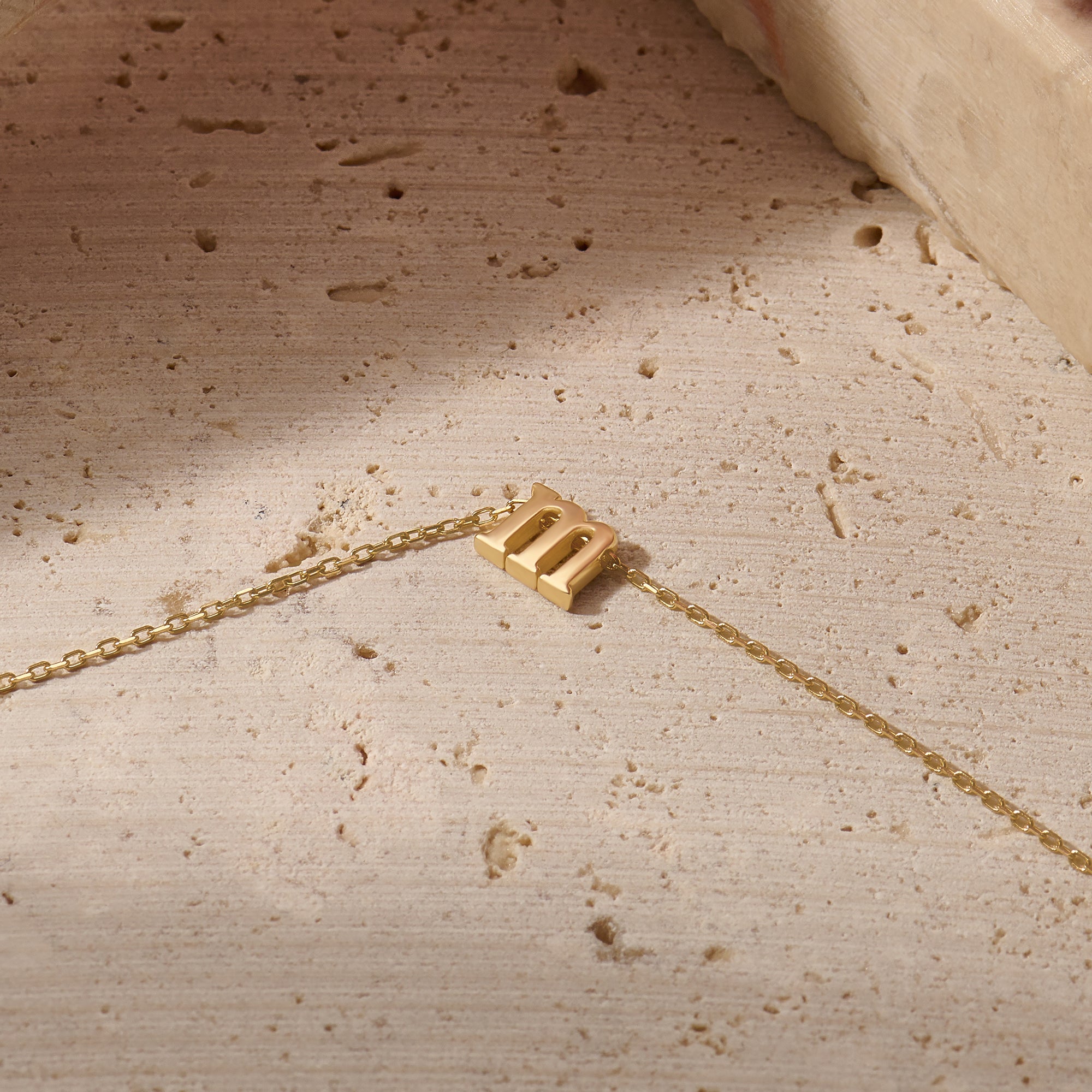 14K Real Yellow Gold Personalized Letter Bracelet