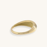 14K Solid Gold Parallel Dome Ring