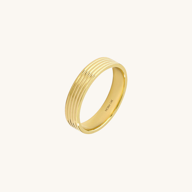 Real Gold Lined Wedding Band Ring
