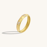 14K Real Gold Linear Harmony Band for Women