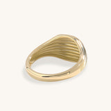 14K Real Gold Parallel Signet Ring for Women