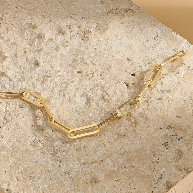 Link Chain Bracelet in Solid 14K Gold