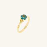 Brilliant Cut Topaz Celtic Engagement Ring in 14k Solid Gold