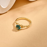 14k Gold Celtic Knot Blue Solitaire Engagement Ring